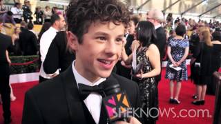 Modern Family Star Nolan Gould on the 2014 SAG Red Carpet  SheKnows Goes to the Shows [upl. by Erodeht]