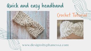 Quick amp Easy Crochet Twisted Headband Pattern [upl. by Rednave]