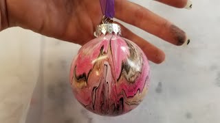 Acrylic Pour Christmas Ornaments 2018 [upl. by Ahsimik712]