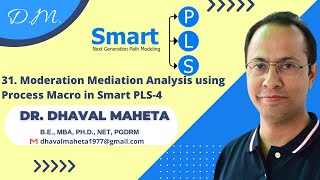 31 Moderation Mediation Analysis using Process Macro in SmartPLS4  Dr Dhaval Maheta [upl. by Notsle676]