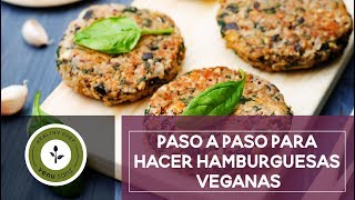 PASO A PASO PARA HACER HAMBURGUESAS VEGANAS [upl. by Kalin]