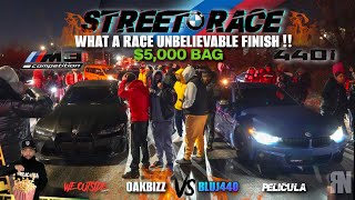 INSANE STREET RACE BMW G80 M3 S58 VS BMW B58 440 F32 ON A TURBO FINISH OMG MUST WATCH 5000 BAG [upl. by Corilla798]