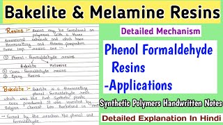 BAKELITE AND MELAMINE Resins  Phenol Formaldehyde Resins  Basic Concept  Applications [upl. by Yeltnerb]