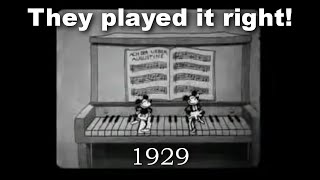 This 1929 Animation played the Piano Correctly [upl. by Akcimehs]