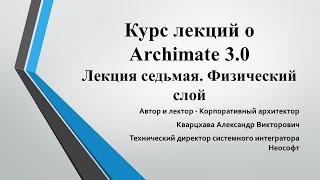 Лекции по ArchiMate Лекция 7 Физический слой [upl. by Aketal]