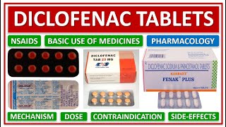 DICLOFENAC TABLETS BASIC USE OF MEDICINE DOSE MECHANISM WORKING CONTRAINDICATIONS SIDE EFFECTS [upl. by Nnylatsyrk309]