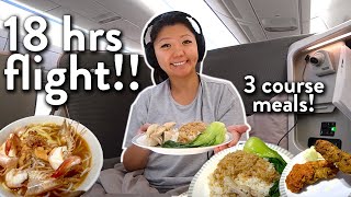 Singapore Airlines BUSINESS CLASS FOOD Review ✈️ Bali to New York Layover in Singapore [upl. by Eerehs]