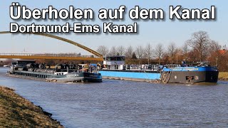 Überholen auf dem Kanal  Binnenschifffahrt  DortmundEms Kanal [upl. by Kassaraba599]