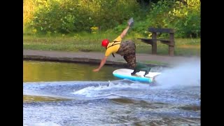 DIY Jet Surf and Kayak Drunken Fun  60 kph HD [upl. by Nickolaus]