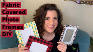 DIY Picture Frames Covered in Fabric  EASY Crafting Tutorial [upl. by Gascony]