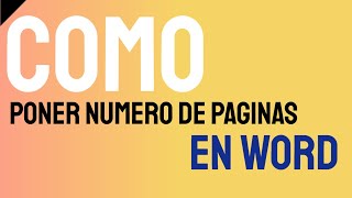 ✅ Como poner numero de pagina a las hojas de word  cómo insertar número de página en word ➡ 2020 [upl. by Epps]