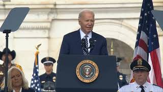 While Speaking at the National Peace Officers Memorial Service Biden compares the loss of his Son [upl. by Ilek619]