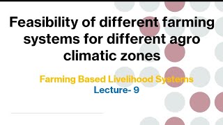 Feasibility of different farming systems for different agro climatic zones AGRON Hindi Explanation [upl. by Bambie]