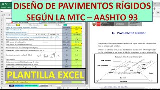 Diseño de PAVIMENTOS RÍGIDOS según la MTC  AASHTO 93 [upl. by Notsecnirp]