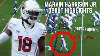 Marvin Harrison Jr EVERY ROUTE from NFL Debut vs Bills 👀 NFL Week 1 Highlights [upl. by Nonnel]