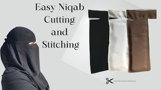 Niqab cutting and stitching  Hijab Cutting And Stitching In Urdu hindi with English Subtitle [upl. by Atibat]