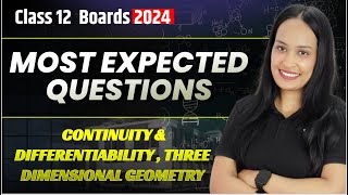 CBSE Class 12th Maths 2024 MOST EXPECTED QUESTIONS  Continuity amp Differentiability  Shivani Mam [upl. by Anenahs492]