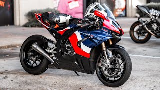 FIREBLADE RRR SP TOP SPEED RUN… WITH ONE HAND  200MPH [upl. by Kcirdnekal291]