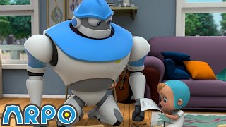 Coffee Table Catastrophe  ARPO The Robot  Robot Cartoons for Kids  Moonbug Kids [upl. by Ezechiel]