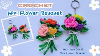 Crochet Mini Flower Bouquet  Crochet Tutorial [upl. by Zachery]