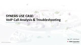 SYNESIS USECASE  VoIP Call Analysis amp Troubleshooting [upl. by Omissam733]