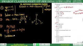 St Anthony School Fatehgarh HalfYearly Chemistry paper solution By TARU MAM  SWAROOP CLASSES [upl. by Barker]