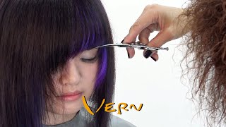 ALINE BOB with straight  across bangs haicut  Vern hairstyles 44 [upl. by Lehcor]