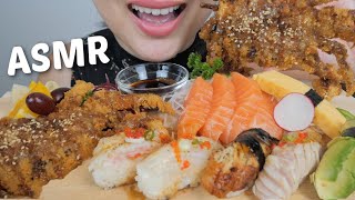 ASMR SUSHI Soft Shell CRAB Assorted Aubri Nigiri with Salmon Sashimi NO TALKING Eating Sound  NE [upl. by Linus]