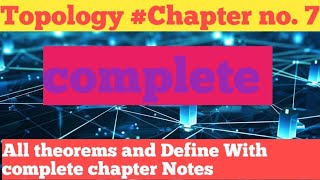 Topology Chapter no 7 complete [upl. by Menken]