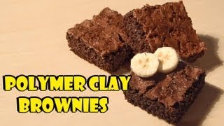 Polymer clay Realistic brownies banana cane Tutorial [upl. by Olli673]