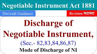 Discharge of Negotiable of Instrument Modes of discharge of Negotiable Instruments Business Law [upl. by Menides]