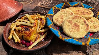 ASMR cooking moroccan chicken tajin in nature￼ [upl. by Ammej800]