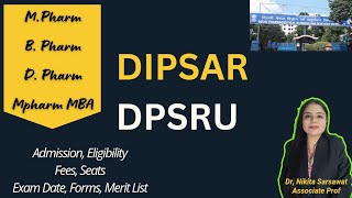 DIPSAR Admission 2024  DIPSAR College of Pharmacy Delhi  DPSRU Counselling  Merit List [upl. by Anastatius]