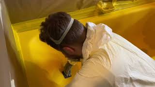 Full bath reenamelling Instructional video by Miltons Bath Enamel Repair [upl. by Micheil]