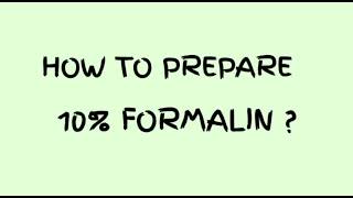 How to prepare 10  formalin [upl. by Hcnarb379]