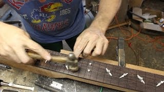 Guitar Build  Part 10  Inlaying the fretboard [upl. by Anesuza]