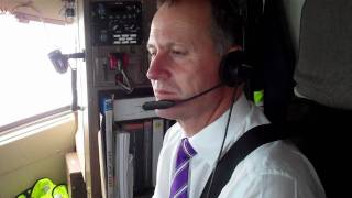 PM John Key in cockpit of RNZAF Boeing 757 landing in Vietnam [upl. by Mairym]