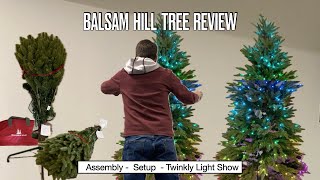 Balsam Hill Christmas Tree REVIEW  Assembly and Setup with Twinkly Light Show [upl. by Hallutama838]