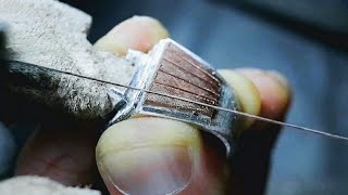 making mens ring with simple tool  making silver ring for men [upl. by Rotce]