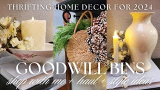 GOODWILL BINS HOME DÉCOR THRIFT WITH ME 2024  Shop with Me  Thrift Haul  Decorating Ideas [upl. by Oreste813]