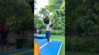 Backflip Catch🔥 gymnast acrobatics action stunt backflip couplegoals viralshort [upl. by Nylehtak]