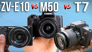 Sony ZVE10 vs Canon M50 Mark ii vs Canon T7  Which Is Better [upl. by Gnoc442]