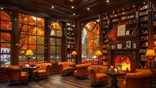 Crackling Fireplace with Jazz Relaxing Music at Cozy Coffee Shop Ambience  Smooth Jazz Instrumental [upl. by Dympha677]