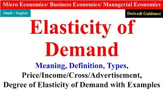 Elasticity of Demand degree of elasticity of demand Price elasticity elasticity of demand bcom [upl. by Neelram]