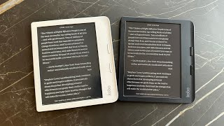 Compare Kobo Libra Colour vs Kobo Libra 2  Dark Mode Highlights Font Weight Screen Door Effect [upl. by Eelano800]