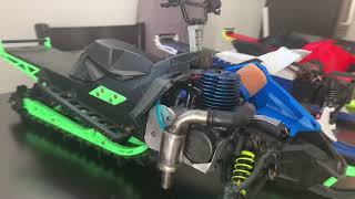 Rc snowmobile nitro test os18cvr [upl. by Oiramat313]