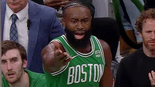 Jaylen Brown Heated After Being Ejected From the Bench [upl. by Inaffit]