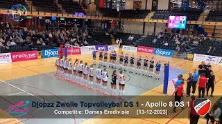 Volleybal Dames Eredivisie Djopzz Zwolle Topvolleybal D1  Apollo 8 D1 13122023 [upl. by Anyrak]