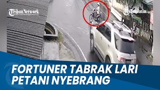 Detikdetik Pengendara Fortuner Tabrak Lari Petani Nyebrang hingga Patah Kaki [upl. by Sissy]