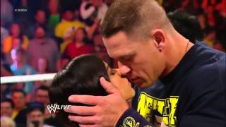 John Cena and AJ Lee Kiss WWE Raw 111912 [upl. by Zane]